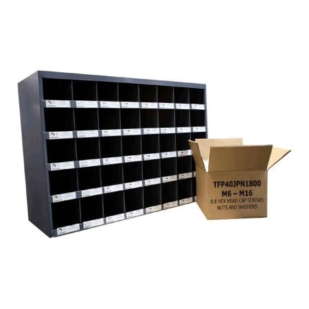 Titan Fasteners Hex Head Cap Screw Assortment, Steel, Zinc Plated Finish TFP40JPN1800